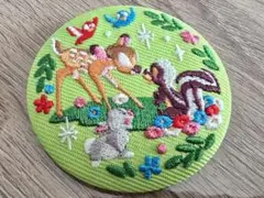 バンビ　ディズニー刺繍動物キャラクター バッジ