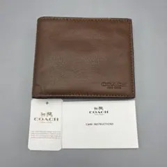 COACH 二つ折り財布 ブラウン レザーのサムネイル