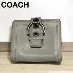 【COACH 】　アイボリー 二つ折り財布　ベルト