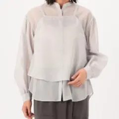 ✨極美品✨Gabardine K.T コットン和紙シアー平織り ジレ×ブラウスのサムネイル