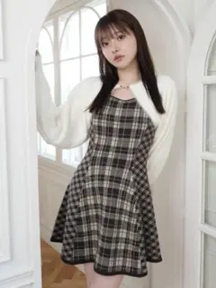 LIP SERVICE フェザーチェックアンサンブルワンピース