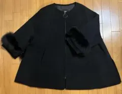 ☆韓国　ポンチョ風コート　黒☆