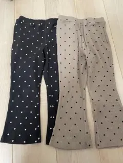 ベビー　キッズ　バースデイ　コトリ風　ハート　フレアパンツ　100