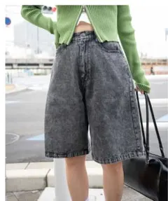 WEGO ヴィンテージウォッシュデニムハーフパンツ