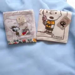 スヌーピー ＆ウッドストック/＆チャーリー・ブラウン ミニタオル 2枚セット