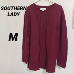 SOUTHERN LADY 【M】赤 長袖ニット バーガンディ セーター レッド