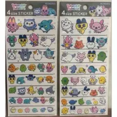正規品　4サイズステッカー　たまごっちパラダイス　二枚セット　まめっち　みみっち