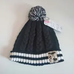 [未使用] ミッキーマウス ニット帽 52〜54 cm 黒 子供用