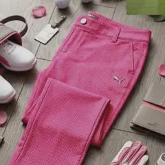 お値下げ✨超美品　PUMAゴルフ　チェック柄パンツ　美シルエット　大きめSのサムネイル