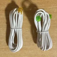 新品　モジュラーケーブル　297cm　6極4芯　ホワイト　２本セット！