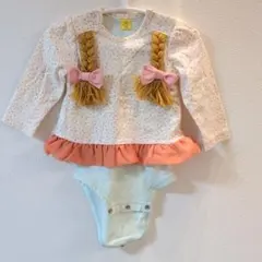little sunny ドット柄ロンパース 70サイズ ウエストフリル