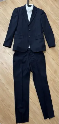 最終値下げ‼️コムサイズム　スーツ上下　ネイビー　ストライプ