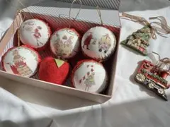 ハンドメイドオーナメント　りんごの実6点セット