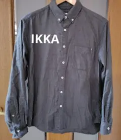 IKKAメンズダークグレー ボタンダウン長袖シャツMサイズ『中古品』