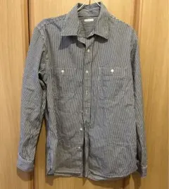 GU ジーユー  メンズ　オープンカラーシャツ　ストライプ　Mサイズ