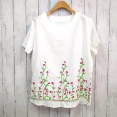 INNOCENTE 刺繍 トップス Tシャツ M〜Lサイズ 綿100%
