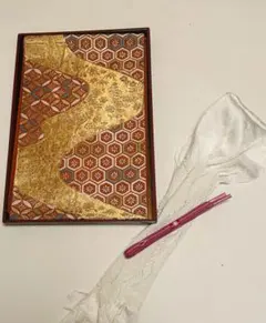 西陣正絹袋帯　波形亀甲紋　唐織都錦　訪問着付け下げ無地　未使用帯揚帯締め