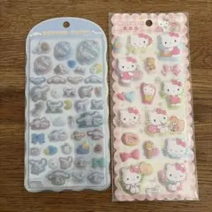 ハローキティ シナモロール コットンパフィーシールセット　サンリオ