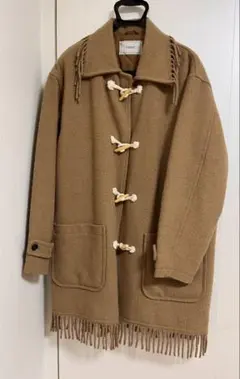 メンズ 中綿入りダッフルコート ベージュ Lサイズ相当