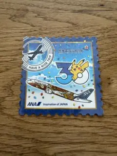 【新品未使用】ANA ポケモンジェット 30周年記念 ステッカー（赤） 非売品のサムネイル