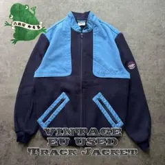 【即日発送・EU古着】70s〜80s ドイツ　トラックジャケット　水色　紺　L
