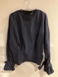 トップス ネイビー リボン付長袖フリーサイズ Sensibilità S'LEO