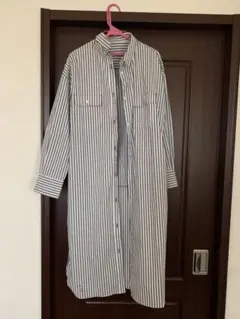ストライプ柄ロングシャツ Lサイズ