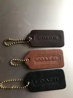 COACH オールドコーチ　レザータグ　皮革タグ　チャーム　3個