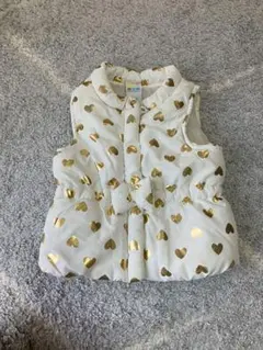 ハート柄 ダウンベスト 3-6month