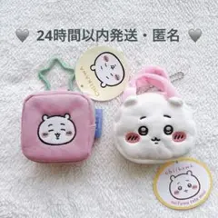 ちいかわ《２点セット》ぬいふわトートミニ　カラビナつき刺繍スクエアミニポーチ