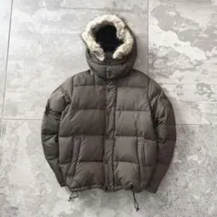 00s 希少 OLD UNIQLO ファーダウンジャケット n2b カーキ