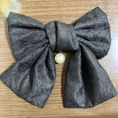 メゾンドフルール 黒 リボン バレッタ ヘアクリップ