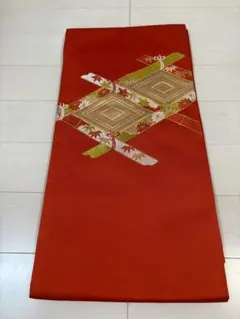 【新品】 オレンジ 名古屋帯