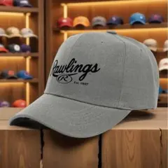 R字黒 ダークグレー Rawlings ローリングス ベースボールキャップ