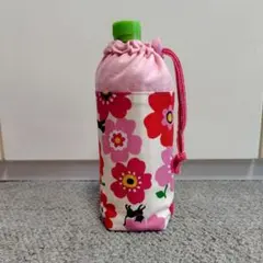 ハンドメイド　花柄　 ペットボトルカバー ピンク