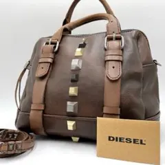 DIESEL 2WAY Y2K スタッズ ハンド ショルダーバッグ c289