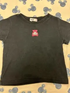 子供服　キャラクター刺繍 Tシャツ 黒