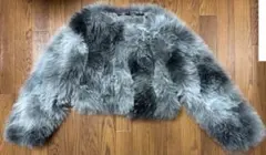 【完売商品】　ファージャケット クロップドジャケット 絞り染めグレー ジャケット