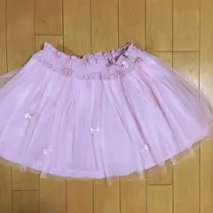 メゾピアノ チュールスカート 120cm リボン 良品