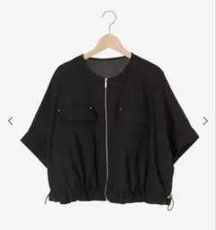 美品 ルクールブラン《シワになりにくく速乾性》ドビークロスドロストブルゾンのサムネイル