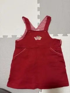 familiar 赤 サロペットワンピース 90cm