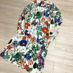 ZARA WOMAN ボタニカル 長袖ワンピース