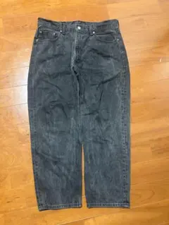 W36エジプト製リーバイス550ワイドバギーテーパードデニム黒グレー古着