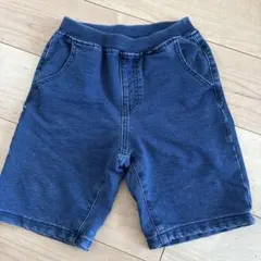 デニムブルー 半ズボン ウエストゴム