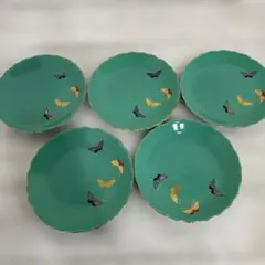箱入り 小皿セット 香蘭社 緑蝶々型
