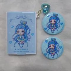 ドットアート　キュアウインク　ミニミラー　缶バッジ