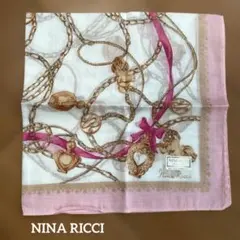 新品未使用Nina Ricci ハンカチ チェーン柄 [ピンク系]約47×47のサムネイル
