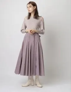 ◇Rirandture◇ショルダースリットウエストリボンドッキングワンピ