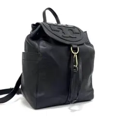 トリーバーチ リュック バックパック デイパック ブラック 黒 レザー 革 ロゴ