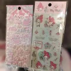 マイメロ①ふわふわぷっくりシール・ぷっくりクリスタルシール2枚セット海外正規品
